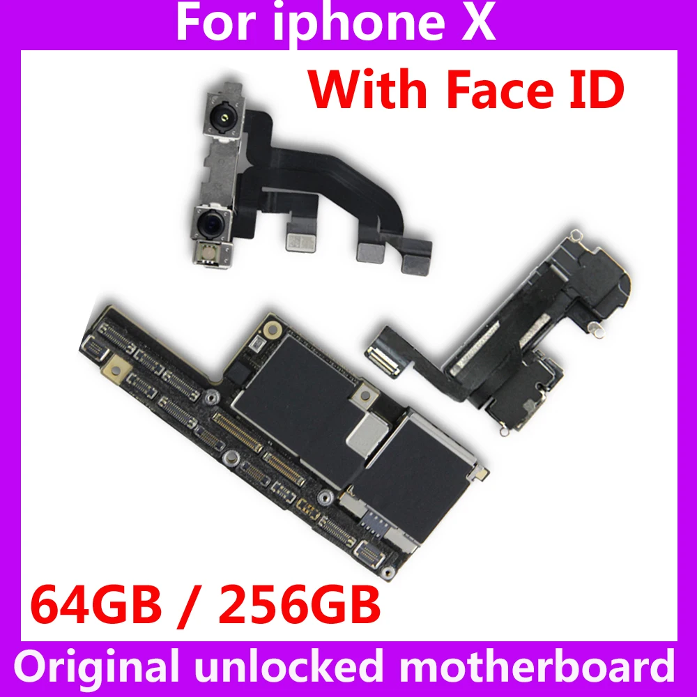 Чистая iCloud оригинальная материнская плата для iphone X с/без лица ID 64 Гб 256 ГБ IOS