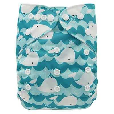 OB176 Ohbabyka 1 шт. многоразовые подгузники один размер, регулируемый карман ткань пеленки водонепроницаемый мультфильм Животные Мягкие Детские Подгузники Прямая - Цвет: OB176