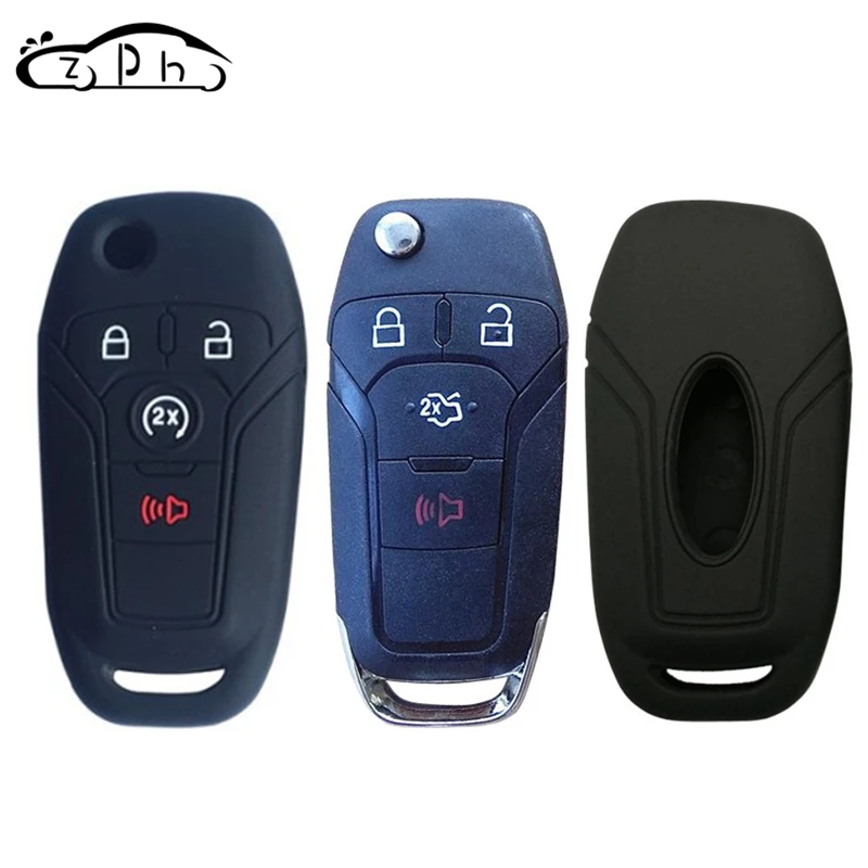 

Silicone Flid Folding Car Key Cover Case For Ford F-150 F-250 F-350 F-550 Fiesta Ranger Fusion Mondeo Mustang Explorer 2017