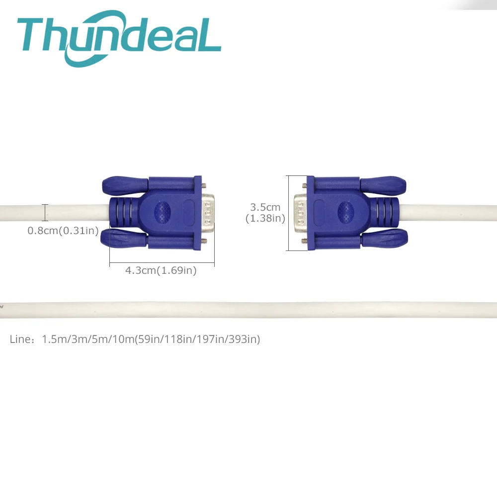 Кабель папа-папа 1 5 м 3 для мониторов HD TV Box ПК DVD-плееров проекторов ThundeaL 15