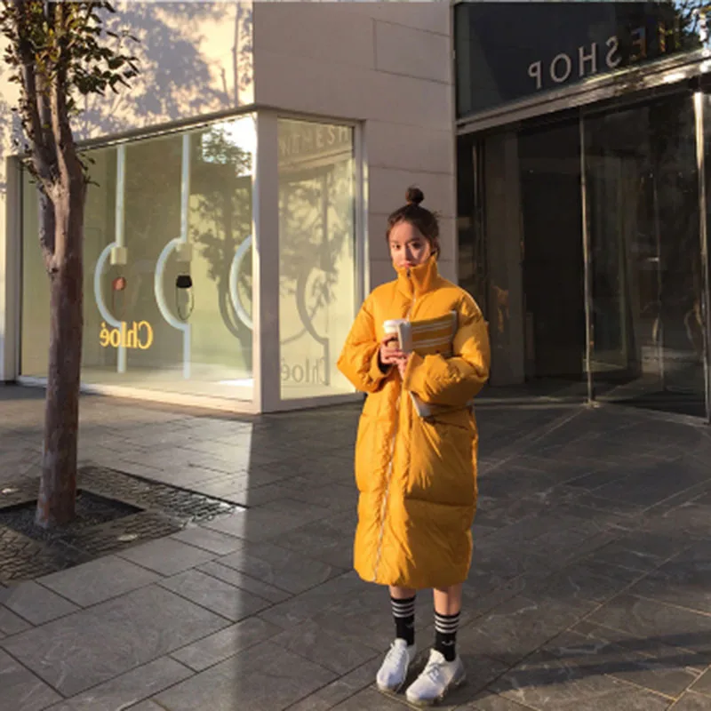 Зимняя парка женская большого размера утепленная с хлопковой подкладкой длинная