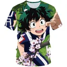 Детская классная забавная футболка для мальчиков и девочек, футболки с японским боку и героями академии, детские 3d футболки с героями мультфильма Моя геройская Академия