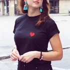 Tumblr футболка размера плюс, летние топы, футболка с маленьким сердечком для милая футболка Femme Графические футболки для женщин, послужат прекрасным подарком для друзей XS-3XL