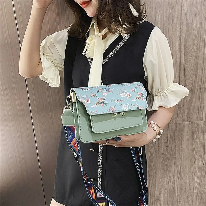 New Embroidery Flower Wide Strap Shoulder Messenger Bags Fashion Casual Women Purse and Handbags Crossbody for | Багаж и сумки