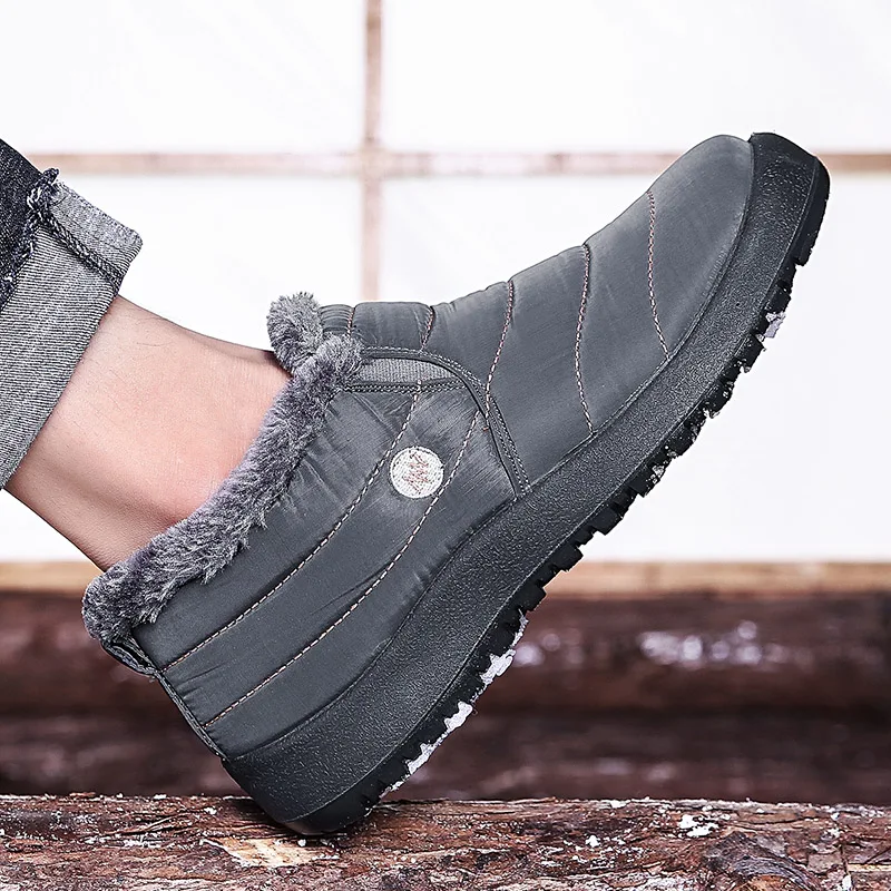 Bota Masculina/Прямая ; botas hombre; коллекция года; зимние ботинки; модная мужская обувь из флока на меху; Теплые повседневные кожаные ботильоны; размеры 39-45