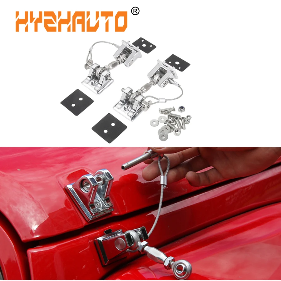 Декоративная крышка двигателя HYZHAUTO для Jeep Wrangler JK 2007 2017 внешний замок капот