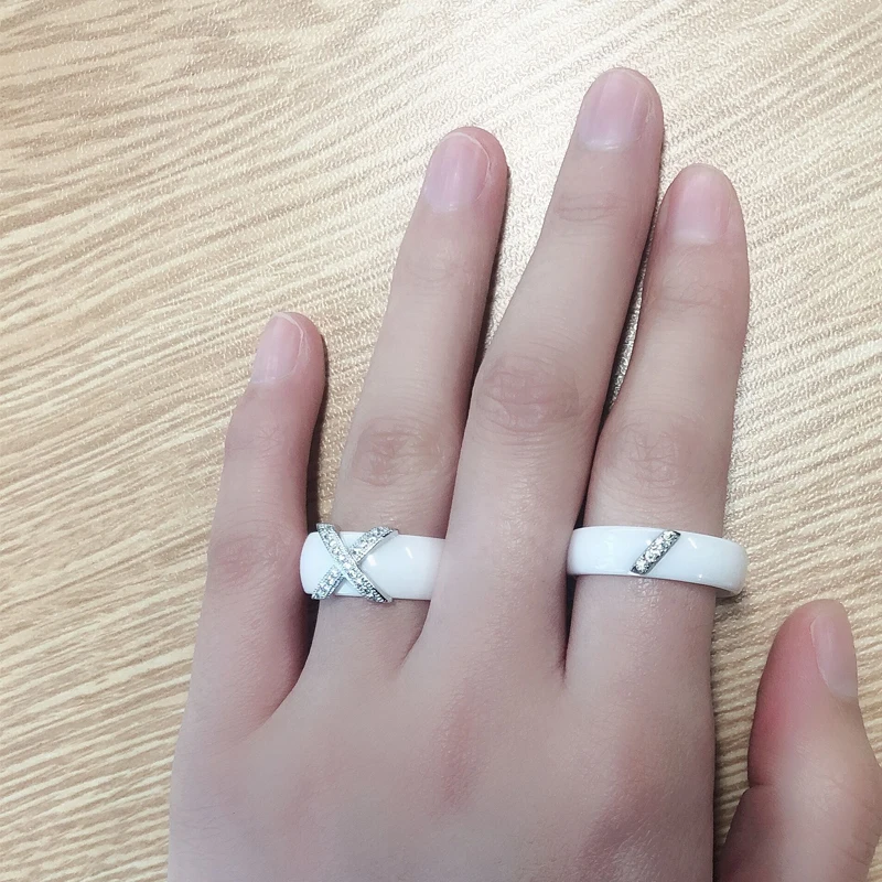 Funmor классические ювелирные изделия из кристаллов керамические кольца для женщин