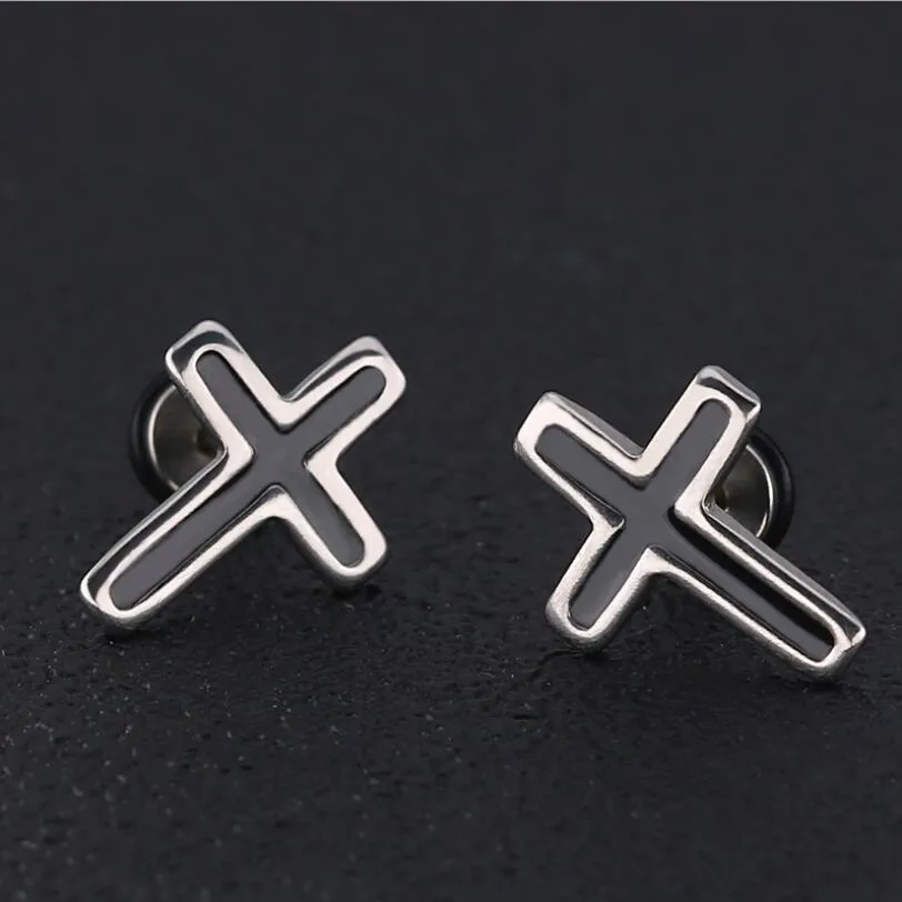 

Simple Symbols Brief Titanium Stainless Steel 3 Colors Plated Men Earring Stud Earrings For Women Classic Jewelry