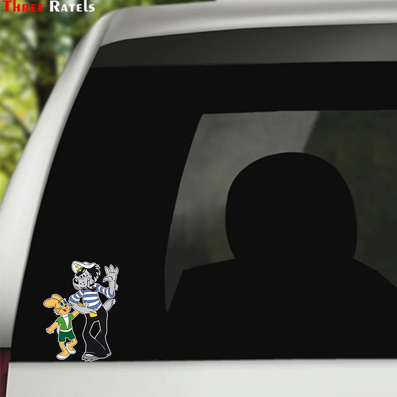 Three Ratels LCS477# 10.4x14см Мультфильм Анимация ну погоди полноцветные наклейки на авто
