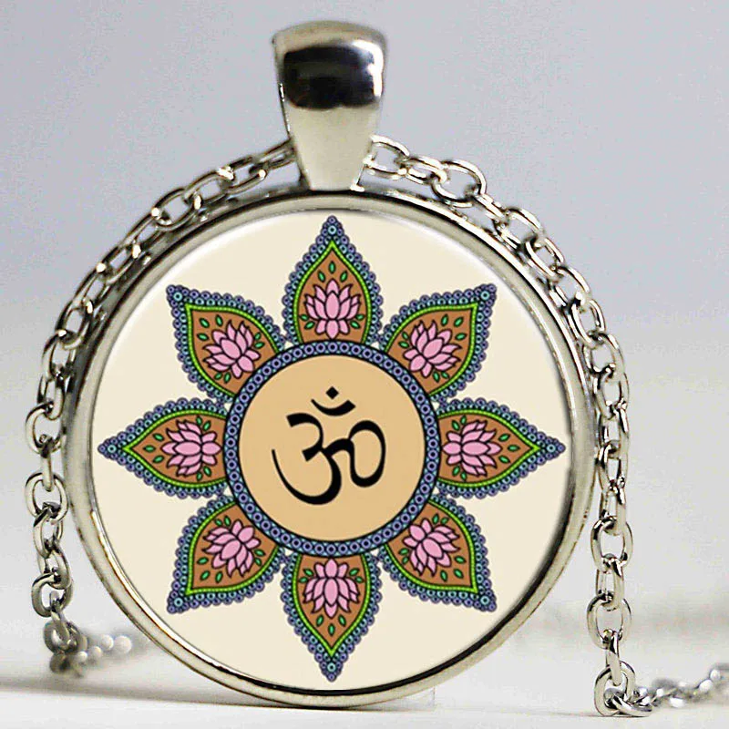 Модный старинная каменная подвеска санскритского Индия ожерелье &quotНамасте&quot