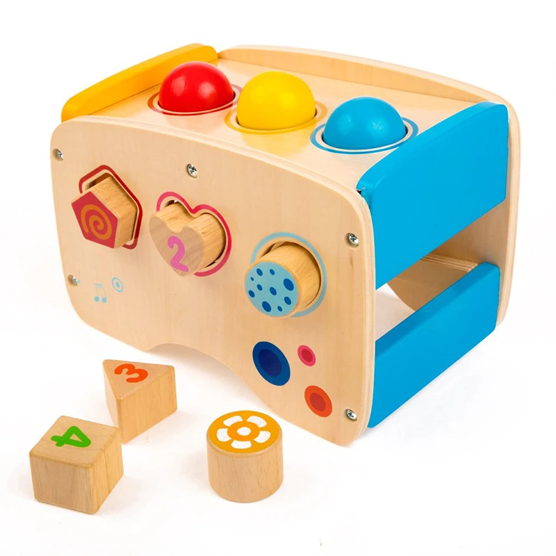 Baby Wooden Toy Kds Tool Disassemble Table Music Knock On The Ball Learning Educational Assembly | Игрушки и хобби