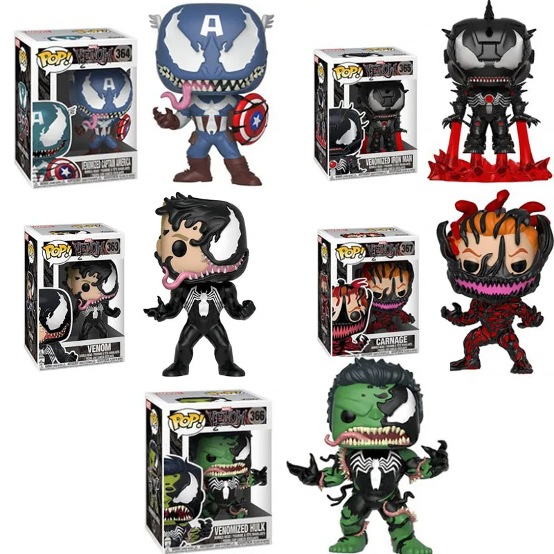 Funko pop Marvel Мстители Carnage веномированный Халк Железный человек Локи Виниловая фигурка Коллекция Модель игрушки для детей подарок