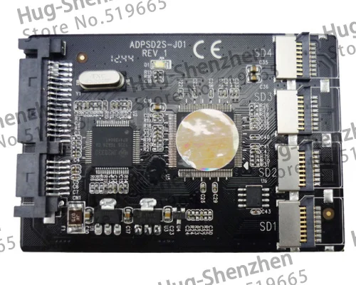 Бесплатная доставка новинка 4 Micro SD TF карты на 22pin SATA адаптер 2 5 &quothdd корпус с RAID 0