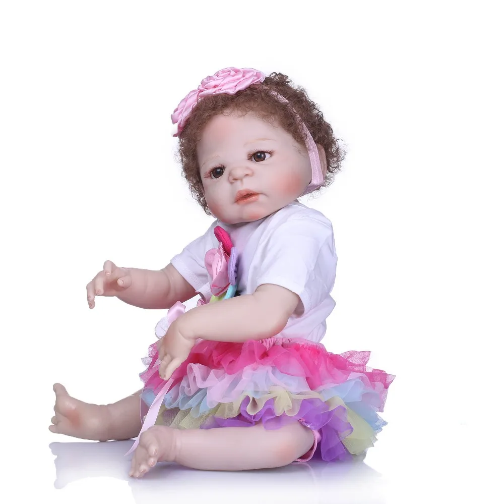NPK 55 см куклы Reborn Bebe силиконовая кукла Baby Girl новые игрушки для волос Bonecas подарок