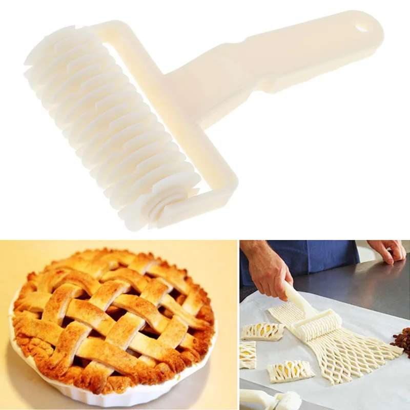 

S/L Dough Roller Knife Pie Pizza Cookie Cutter Pastry Plastic Baking Tools Bakeware Embossing Dough Roller Lattice Cutter Craft