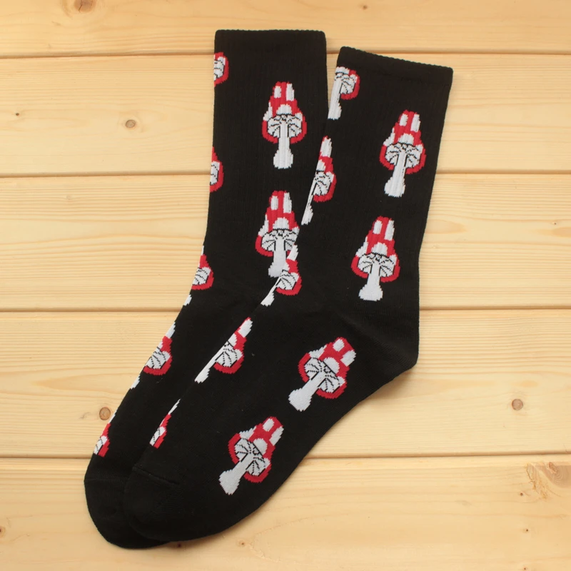 1 пара мужские гольфы в стиле ретро с принтом грибов|knee socks men|brand men socksmen brand |