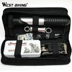 WEST BIKING портативный многофункциональный инструмент для ремонта велосипеда сумка