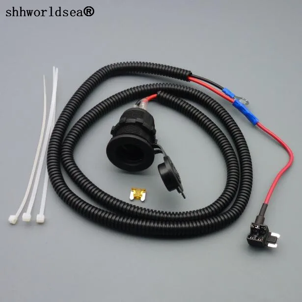 Shhworldsea 1 м 1.5mm2 автомобильного прикуривателя разъем 12V микро предохранитель