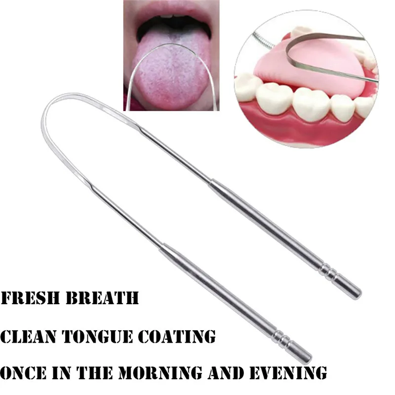 Interdental brushTongue Craper Tongue Coating Cleaner Bad Breath Stainless Steel Oral Care Tools P#B45 dropship | Красота и здоровье