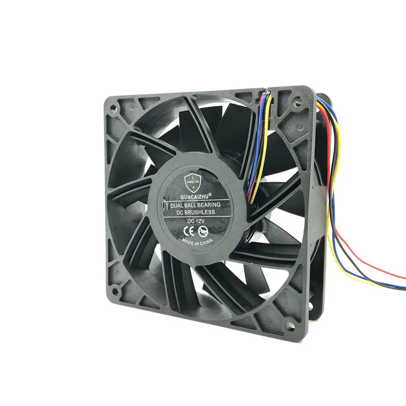 Вентилятор GUNCAIZHU 120 мм pwm 12038 12V 3A 12 см TWOBALL подшипник 120x120x38 супер высокий воздушный