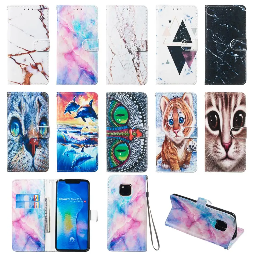 Роскошный чехол для мобильного телефона huawei mate20 lite рro с кармашек банковских карт