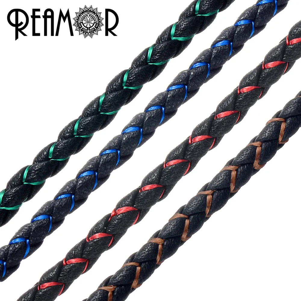 REAMOR 1 м 4 мм красный/зеленый/синий Шелковый плетеная натуральная кожа шнур веревка для самостоятельного изготовления браслетов Цепочки и ожерелья ювелирных изделий ремесленничество выводов