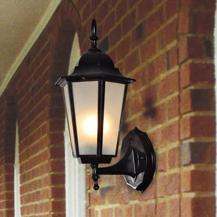 

European LED Wall lamp Outdoor Waterproof Garden Light Rural Contracted Wall Lights Antique Iron Glass Decor Vintage Lighting
