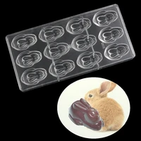 cute easter rabbit polycarbonate chocolate moldconfectionery baking tools for cakes decorating tools candy for mold childrens