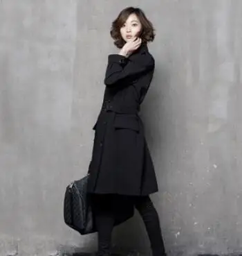 Осень 2020 новинка высокое качество средняя длина ветровка Женское пальто длинный