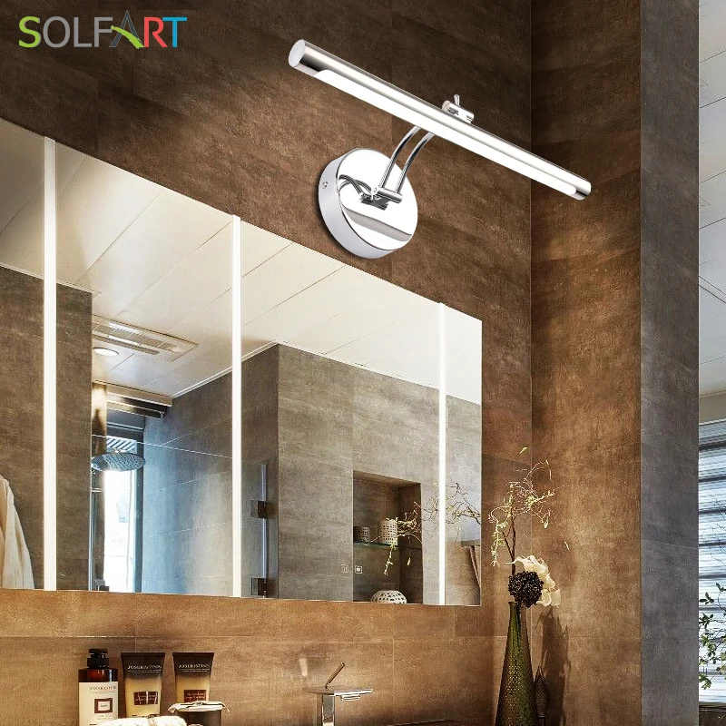 Лампа solfart Бра Настенные светильники для ванной комнаты зеркала с подсветкой Современные Светодиодные Бра Настенные светильники зеркальный шкаф зеркало передняя лампа 5890-7