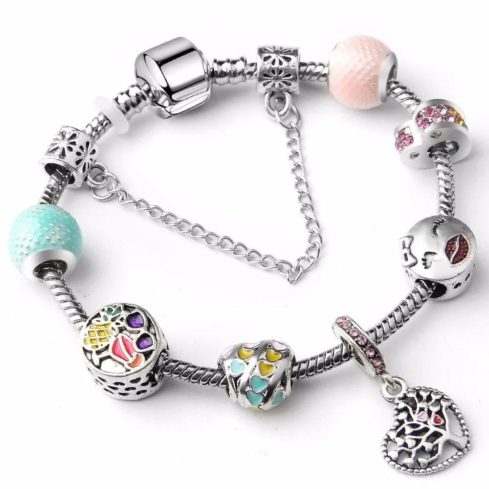 

Классический Радужный Браслет с подвеской, муранская Подвеска из стеклянных бусин, браслеты для женщин, оригинальные украшения «сделай сам...