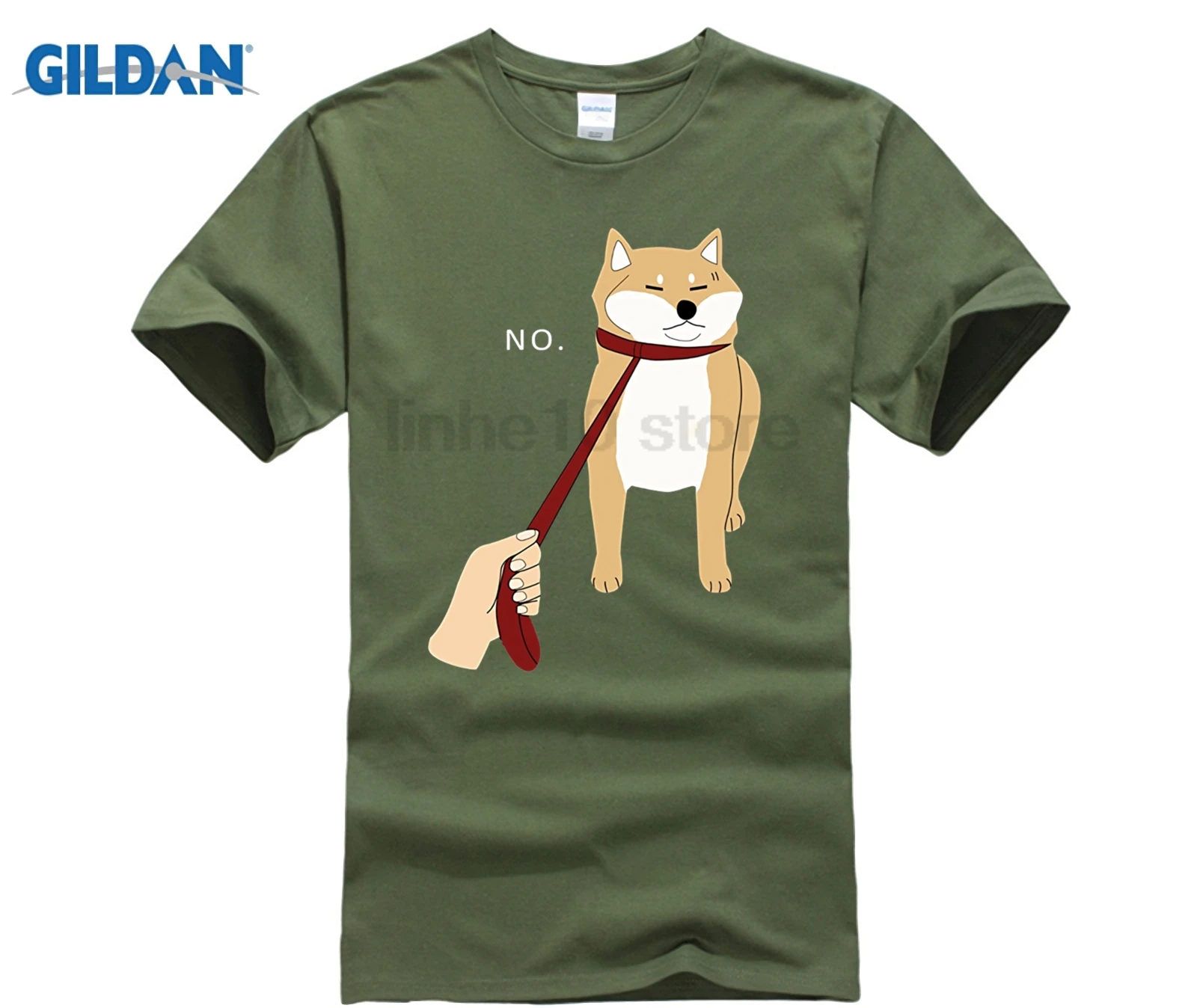 Футболка Летний стиль мужская футболка Милая рубашка Шиба ину Nope-Doge Meme ФУТБОЛКА B