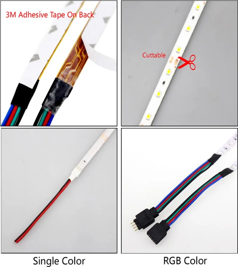 5050 led strip white waterproof 5m rgb 12v tape 2835 smd light 60Led/m ribbon diode indoor deco | Лампы и освещение