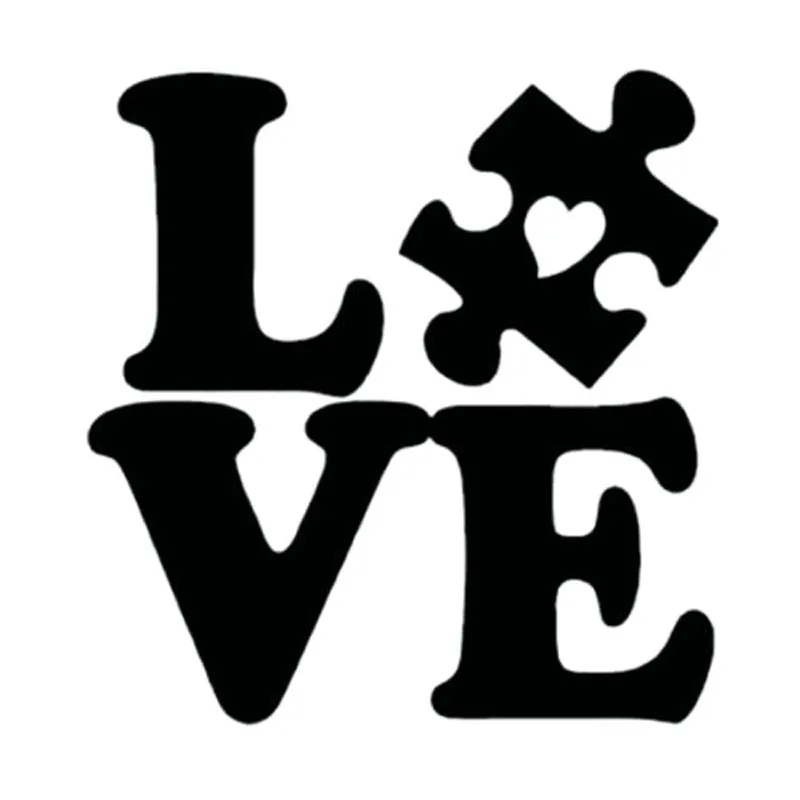 

18X18CM LOVE PUZZLE Cartoon Funny Vinyl Car Sticker Decals Black/Silver S8-0133