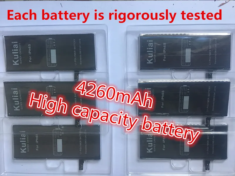Kuliai литиевая батарея для Apple iPhone 6S 6 7 6sp 6p сменные батареи внутренний телефон Bateria