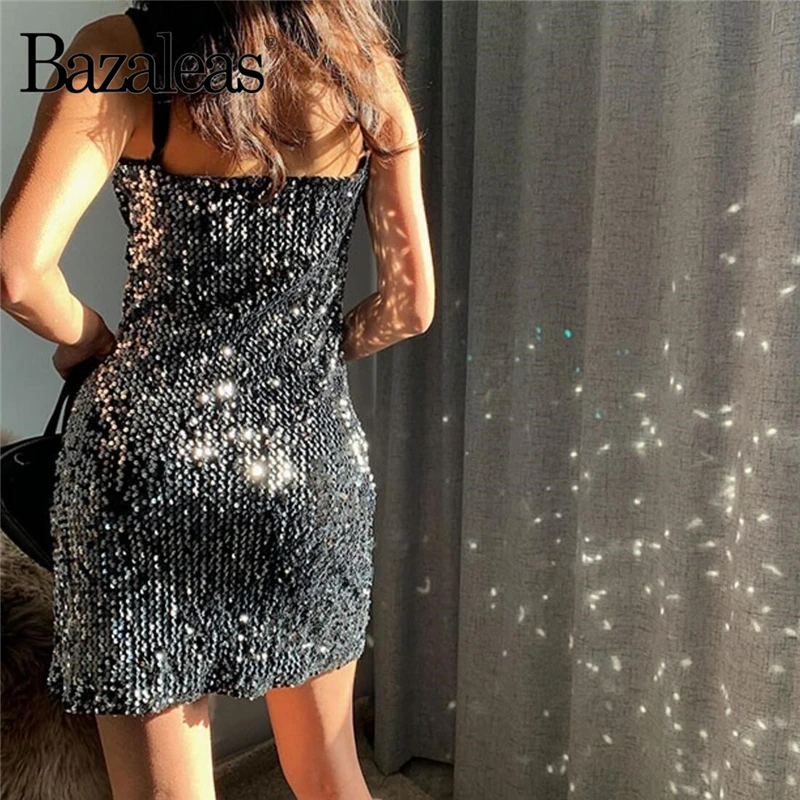 Bazaleas 2019 модное вельветовое летнее платье на тонких бретельках с аппликацией