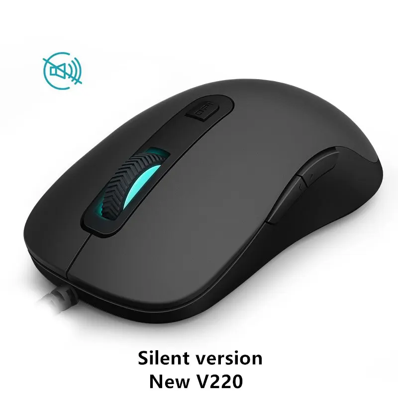 Новая программируемая игровая мышь Rapoo V22/v220, 3000 dpi, 7 кнопок, с подсветкой, USB, Проводная оптическая мышь для геймера, для ПК, компьютера, ноутбука - Цвет: V220 Silent Black