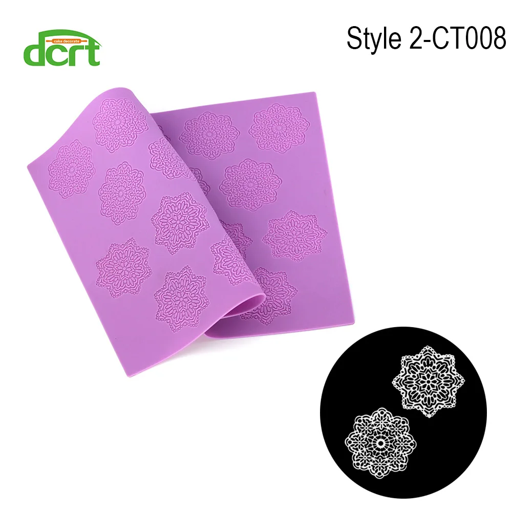 Style 2-CT008 15 видов стилей силиконовые формы помадка торт кружева рельефный торт плесень сахар кружева коврик украшения торта инструменты тиснение коврик - Цвет: Style 2-CT008