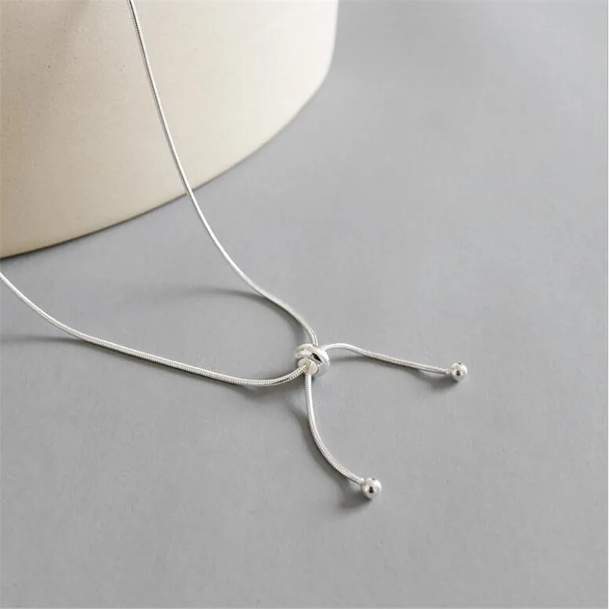 Стерлинговое Серебро 925 ожерелья для женщин оригинальность Personalit adjustablenecklace