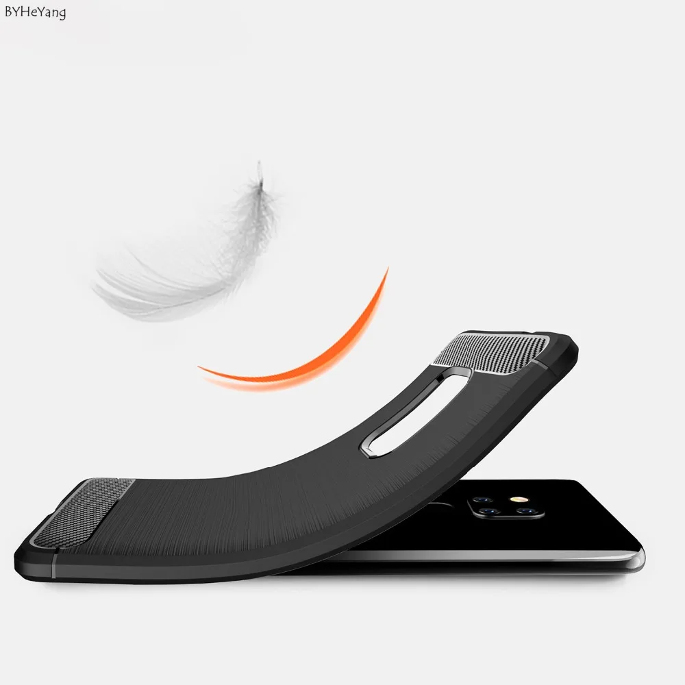 BYHeYang ТПУ мягкий чехол для Coque huawei Коврики 20 углеродного волокна силиконовые