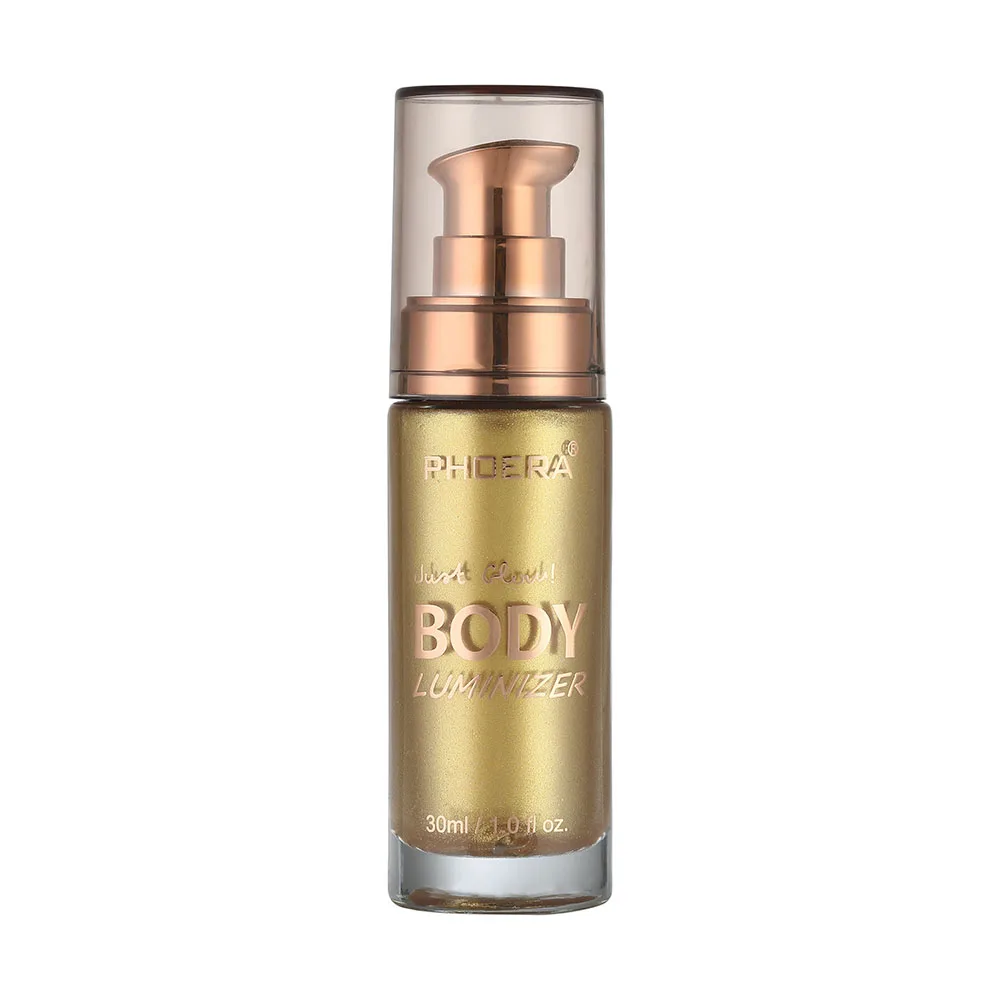 PHOERA Body Luminizer Highlighter Liquid Bronzers Illuminator Contouring Shimmer Copper Color Face Makeup Spray Glow Highlight