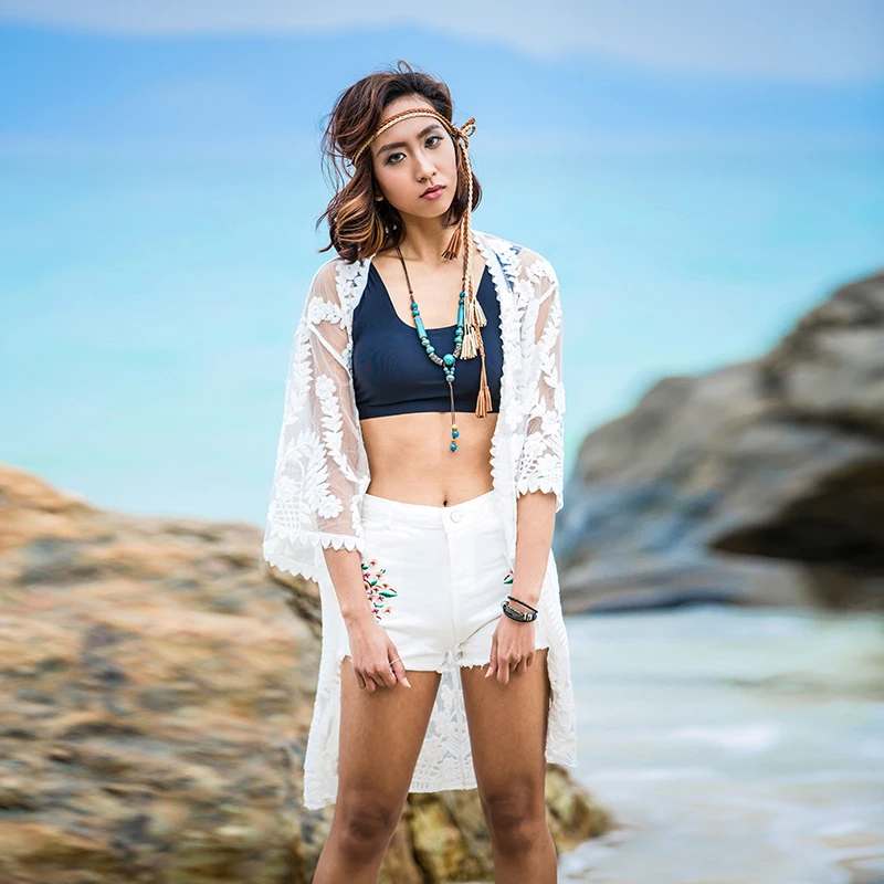 2017 весной и летом новые Перспективы Кружева Длинное пальто Элегантный Отдыха