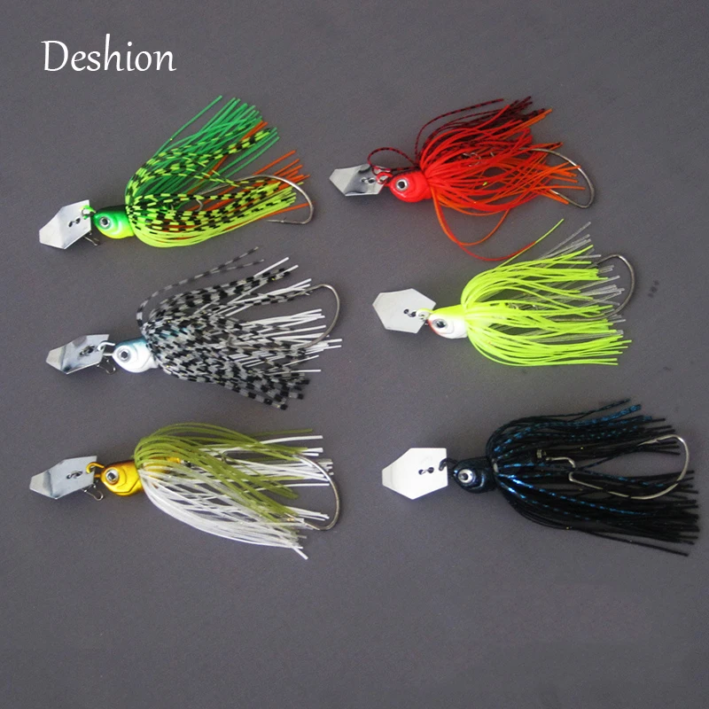 

Deshion 1PC 14g Spinner Bait Fishing Lure Buzzbait Chatter Bait Artificial Rubber Skirt Chatterbait For Bass