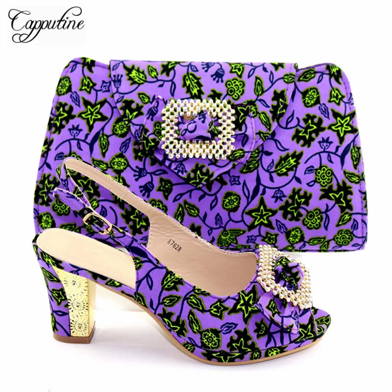 Африканская Дизайнерская обувь на высоком каблуке комплект из обуви и сумки для