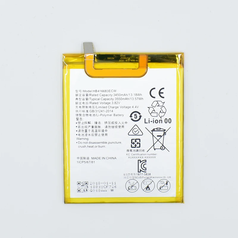 Hekiy оригинальный 3550mAh HB416683ECW аккумулятор с датчиком температуры для Huawei Google Nexus 6P