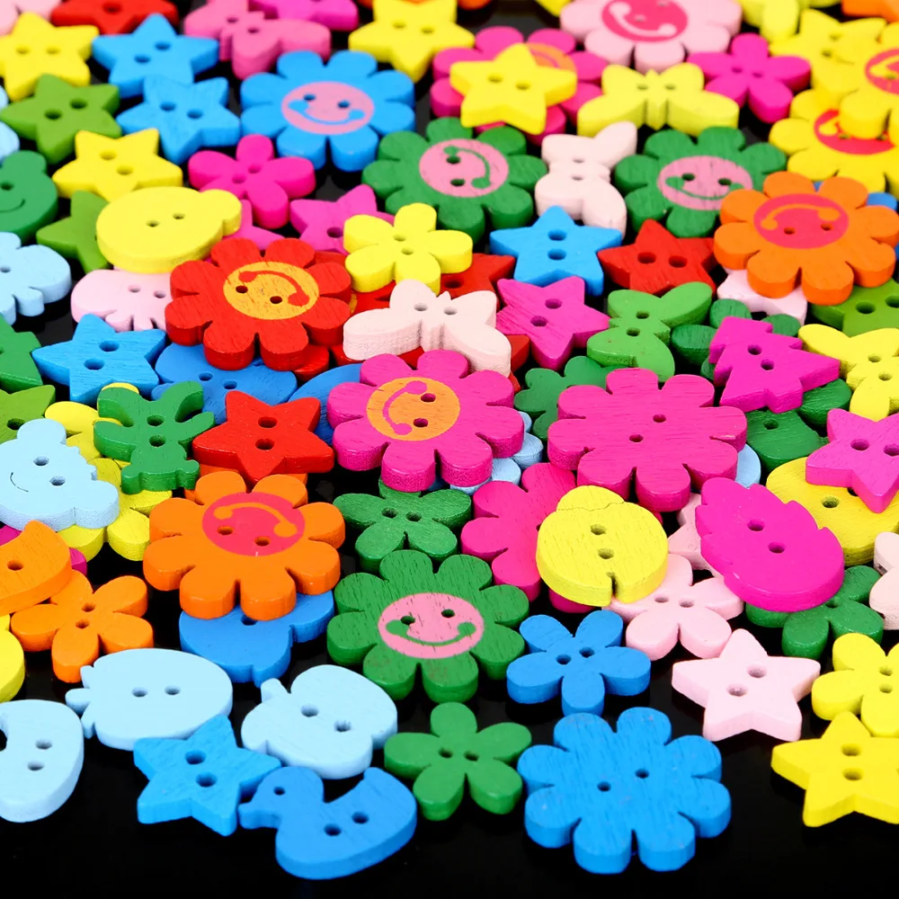 100 шт. декоративные пуговицы для детской одежды|wooden buttons scrapbooking|wooden buttonsbuttons scrapbooking
