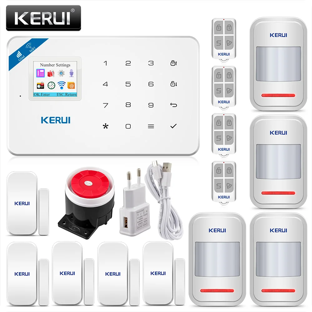 KERUI W18 TFT цветной экран беспроводной GSM wifi сигнализация Домашняя безопасность