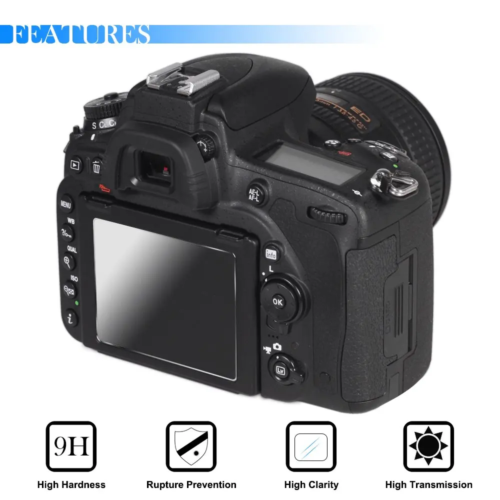 Протектор экрана совместимый для Nikon D500 D7100 D7200 D800 D810 D750 D600 Анти Царапины