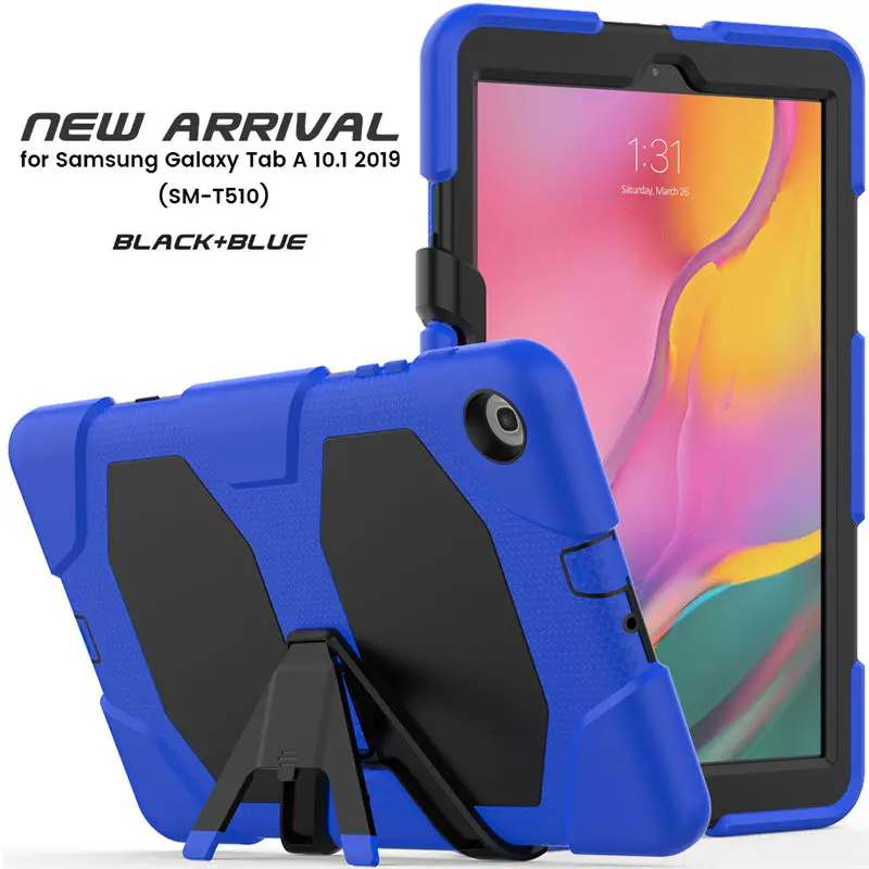 blue Чехол для samsung Galaxy Tab A 10,1 T510 T515 SM-T510 SM-T515 чехол для планшета противоударный сверхпрочный чехол с подставкой - Цвет: blue