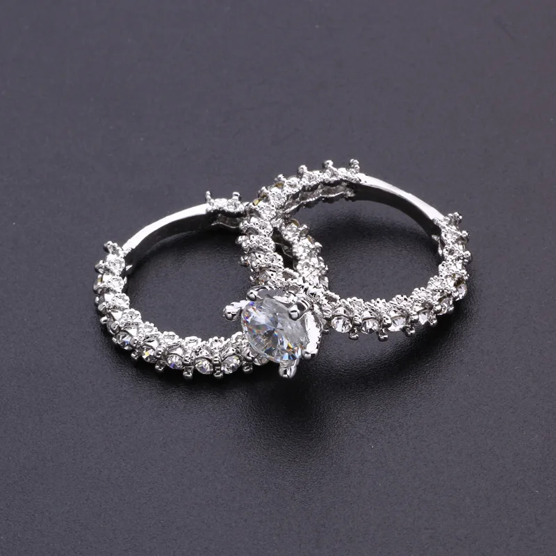 MOONROCY Silver Color CZ Wedding Engagement Rings Cubic Zirconia Crystal Ring Girls Womens Jewelry Wholesale Dropshipping Gift | Украшения